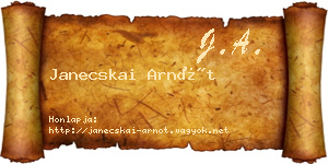 Janecskai Arnót névjegykártya